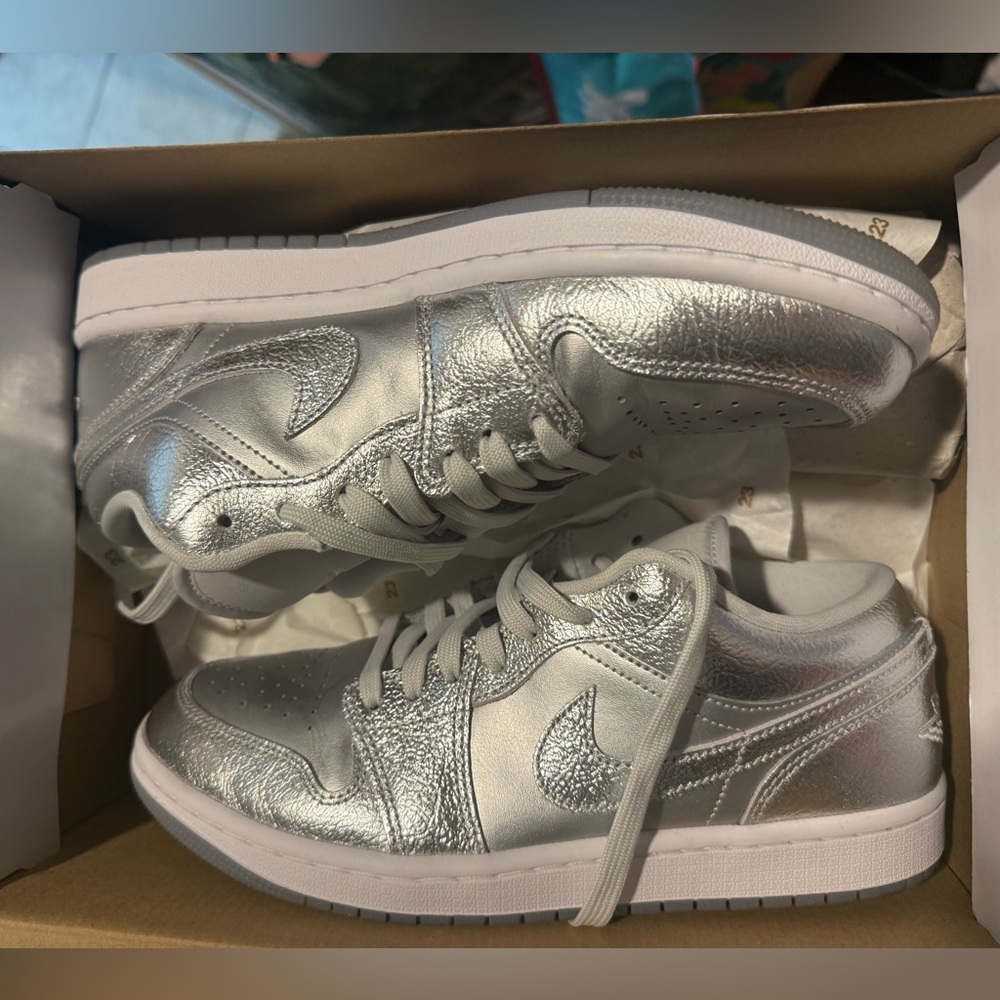 Jordan Metallic Silver Low Sneakers